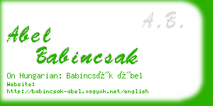 abel babincsak business card